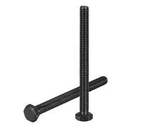 sourcing map 5Pcs 5/16-18 x 3-1/2" Hex Head Bolts, 304 Stainless Steel Fully Threaded Hex Head Screw, Black Oxide Finish, Bolts for Construction, Machinery Manufacturing, Black