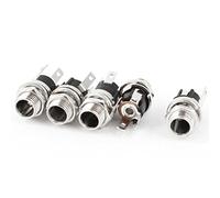 sourcing map 5Pcs 5.5mm x 2.1mm DC Power Jack Socket Metal Panel Mount Connector