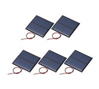 sourcing map 5Pcs 5.5V 0.33W 60mA Mini Solar Panels, Small Polycrystalline Solar Cell Panel with Cable for DIY Electric Toy Materials Kits Charger