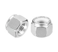 sourcing map 5Pcs 5/8"-11 Nylon Insert Hex Lock Nuts, 316 Stainless Steel Self-Locking Nylon Insert Stop Nut for Industrial Construction Fasteners, Silver&White