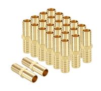 sourcing map 5pcs 5/8" to 5/8" Brass Hose Barb Fitting Metals Splicer Mender for 3D Printing, Air Compressor, CNC Machine, Dies