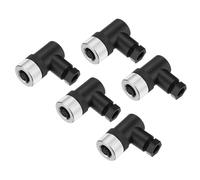 sourcing map 5Pcs 5 Pin M12 Female Aviation Connector Wire Plug A Coding 12mm Circular Sensor Connector Waterproof IP67 Right Angle Type for Cable
