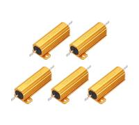 sourcing map 5pcs 50W 200 Ohm 5% Aluminum Housing Case Resistor, Wirewound Resistors Screw Tap Chassis Mounted, Gold