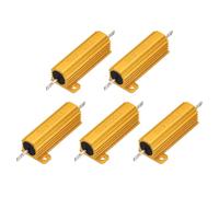 sourcing map 5pcs 50W 33 Ohm 5% Aluminum Housing Case Resistor, Wirewound Resistors Screw Tap Chassis Mounted, Gold