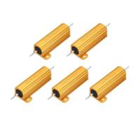 sourcing map 5pcs 50W 4 Ohm 5% Aluminum Housing Case Resistor, Wirewound Resistors Screw Tap Chassis Mounted, Gold