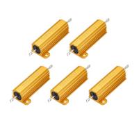sourcing map 5pcs 50W 470 Ohm 5% Aluminum Housing Case Resistor, Wirewound Resistors Screw Tap Chassis Mounted, Gold