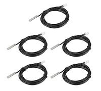 sourcing map 5pcs 5K Temperature Sensor Probe, Stainless Steel NTC Thermal Sensor Probe 6.6ft Digital Thermometer Extension Cable