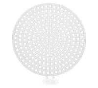 sourcing map 5pcs 6.2cm Plastic Mesh Canvas Sheet 16 Count Round Needlepoint Blank Canvas for Embroidery Knit Crochet Acrylic Yarn Crafting, White