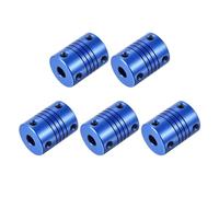 sourcing map 5Pcs 6.35mm to 6.35mm Aluminum Alloy Shaft Coupling L25xD19 Flexible Coupler with Screws Beam for 3D Printer CNC Machine DIY Encoders and Motors Shaft,Blue