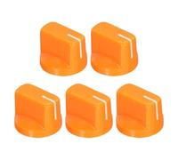 sourcing map 5Pcs 6.4mm Shaft Hole Guitar Ampere Effect Pedal Knobs Pointer Control Knobs with Set Screw Orange