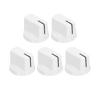 sourcing map 5Pcs 6.4mm Shaft Hole Guitar Ampere Effect Pedal Knobs Pointer Control Knobs with Set Screw Porcelain white