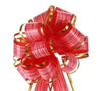 sourcing map 5pcs 6 Inch Large Pull Bow Gift Wrapping Bows Ribbon Organza Bows Red for Wedding Baskets Presents Christmas Party