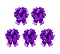 sourcing map 5Pcs 6 Inch Metallic Large Big Pull Bow Gift Wrapping Bows Ribbon for Wedding Car Baskets Presents Christmas Bow, Purple