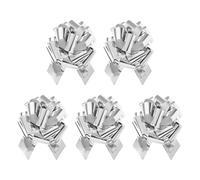 sourcing map 5Pcs 6 Inch Metallic Large Big Pull Bow Gift Wrapping Bows Ribbon for Wedding Car Baskets Presents Christmas Bow, Silver Tone