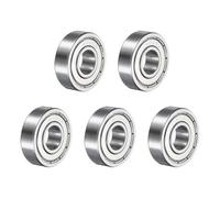 sourcing map 5pcs 6000ZZ Deep Groove Ball Bearings 10 x 26 x 8mm High Carbon Steel Double Shield Bearings for Electric Motor, Home Appliances, Garden Machinery, Silver Tone