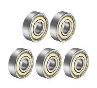 sourcing map 5pcs 608ZZ Deep Groove Ball Bearings 8 x 22 x 7mm Carbon Steel Double Shield Bearings C3 Clearance Grade for Electric Motor, Home Appliances, Garden Machinery, Silver