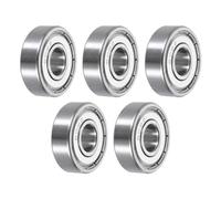 sourcing map 5pcs 608ZZ Miniature Deep Groove Ball Bearings 8x22x7mm Double Shielded Bearings for Electric Motor, Home Appliances, Garden Machinery, P5 (ABEC 5)