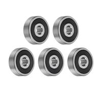 sourcing map 5pcs 635-2RS Bearing 5x19x6mm, Chrome Steel Double Rubber Seals Miniature Bearing, Lubricated Deep Groove Ball Bearings, P6 (ABEC 3)