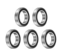 sourcing map 5pcs 6905-2RS Bearing 25x42x9mm, Chrome Steel Double Rubber Seals Precision Bearing, Lubricated Deep Groove Ball Bearings, P6 (ABEC 3)