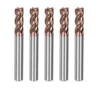 sourcing map 5pcs 6mm Dia 6mm Shank Square Nose End Mill 4 Flutes HRC55 Carbide AlTiN Coated CNC Router Bits Cutter Tools for End Milling CNC Machining
