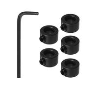sourcing map 5pcs 6mm Drill Stop Collar Depth Stop with Hex Wrench, Anodizing Surface Black