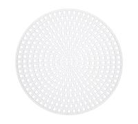 sourcing map 5pcs 7.6cm Plastic Mesh Canvas Sheet 13 Count Round Needlepoint Blank Canvas for Embroidery Knit Crochet Acrylic Yarn Crafting, White