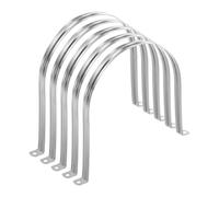 sourcing map 5pcs 7 7/8 Inch 200mm Conduit Clamps, M200 U Tube Pipe Clamp, Stainless Steel Rigid Pipe Strap, U Shaped Bracket with Two Hole for Pipe Tube Hose Wire Cord Fixing
