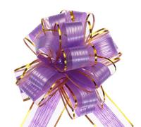 sourcing map 5pcs 7 Inch Large Pull Bow Gift Wrapping Bows Ribbon Organza Bows Purple for Wedding Baskets Presents Christmas Party