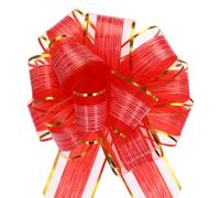 sourcing map 5pcs 7 Inch Large Pull Bow Gift Wrapping Bows Ribbon Organza Bows Red for Wedding Baskets Presents Christmas Party