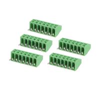 sourcing map 5Pcs 7 Pin PCB Mount Screw Terminal Block Connector 2.54mm 0.1 Inch Pitch, Green