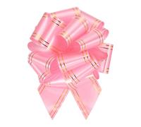 sourcing map 5pcs 8 Inch Large Pull Bow Metallic Pink Gift Wrapping Bows with Gold Edge for Wedding Baskets Presents Christmas