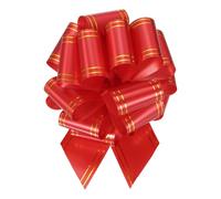 sourcing map 5pcs 8 Inch Large Pull Bow Metallic Red Gift Wrapping Bows with Gold Edge for Wedding Baskets Presents Christmas
