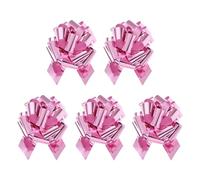 sourcing map 5Pcs 8 Inch Metallic Large Big Pull Bow Gift Wrapping Bows Ribbon for Wedding Car Baskets Presents Christmas Bow, Purple Pink