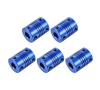 sourcing map 5Pcs 8mm to 8mm Aluminum Alloy Shaft Coupling L25xD19 Flexible Coupler with Screws Beam for 3D Printer CNC Machine DIY Encoders and Motors Shaft,Blue