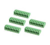 sourcing map 5Pcs 9 Pin PCB Mount Screw Terminal Block Connector 2.54mm 0.1 Inch Pitch, Green
