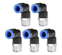 sourcing map 5pcs 90 Push to Connect Fittings 10mm ID x 3/8" NPT Male Thread Elbow Fitting Quick Connect Air Hose Pneumatic for Water Gas Oil Pipe