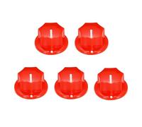 sourcing map 5Pcs ABS and Copper Potentiometer Knobs 1/4" Volume Tone Control Top Hat Knob for Guitar Instruments Audio Mixer Amplifier Red