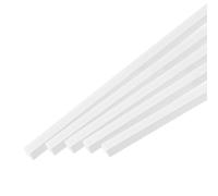 sourcing map 5Pcs ABS Plastic Rod Square Solid Bar 1/8" x 20" White Smooth Plastic Tube Rods for Handwork Model Material,DIY Sand Table,Architectural Model Making