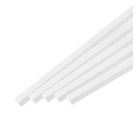 sourcing map 5Pcs ABS Plastic Rod Square Solid Bar 5/32" x 20" White Smooth Plastic Tube Rods for Handwork Model Material,DIY Sand Table,Architectural Model Making