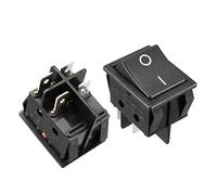 sourcing map 5Pcs AC 16A/125V 16A/250V 4 Terminal 2 Position Boat DPST Rocker Switches Black