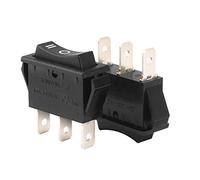 sourcing map 5Pcs AC 20A/125V 22A/250V SPDT 3 Terminal 3 Position On-Off-On Switch Boat Rocker Switches Black