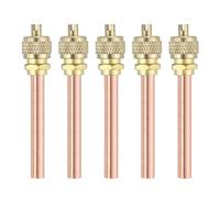 sourcing map 5Pcs Access Service Valves, 1/4" OD x 2.68" Length Brass Copper Refrigerant Filling Access Valves Air Conditioner Charge Needle Valve for HVAC Systems Repair