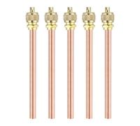 sourcing map 5Pcs Access Service Valves, 1/4" OD x 3.74" Length Brass Copper Refrigerant Filling Access Valves Air Conditioner Charge Needle Valve for HVAC Systems Repair