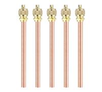 sourcing map 5Pcs Access Service Valves, 1/4" OD x 4.06" Length Brass Copper Refrigerant Filling Access Valves Air Conditioner Charge Needle Valve for HVAC Systems Repair