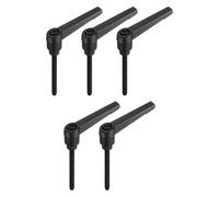 sourcing map 5pcs Adjustable Clamping Lever Handle M5 x 50mm Metric Black Oxide Carbon Steel Male Threaded Stud Hand Knobs Ratchet Rotating Screw Handles Bolts with Locking Lever Black