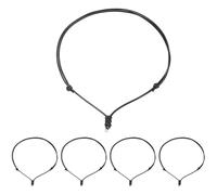 sourcing map 5pcs Adjustable Necklace Cords 2MM Thick 18-30 Inch Handmade Craft Ropes with Metal Ring for Hanging Pendants DIY, Black