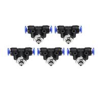 sourcing map 5pcs Air Line Fitting 4mm Tube OD x UNF 10-32 Thread PT4-U Pneumatic Male Branch Tee Quick Push to Connect Brass Air Line Hose for Industry Air System