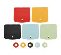sourcing map 5PCS Bag Flip Cover, 5x4.8" Leather Bag Cover Sew on Tab Closure with Buckle for Backpack Craft, Purse Crossbody Conversion Kit, Black/Red/Yellow/Sky Blue/Light Green
