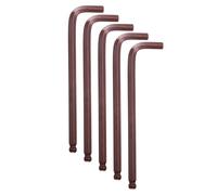 sourcing map 5pcs Ball End Hex Key Wrench 5/16" SAE S2 Steel Long Arm L-Shape Hexagon Wrenches Repairing Tool for Home Bike Motorcycle Repair, Red Brown