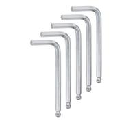 sourcing map 5pcs Ball End Hex Key Wrench 5mm L-Shape Hexagon Metric Wrenches Chrome Vanadium Steel Repairing Tool for Home Repair